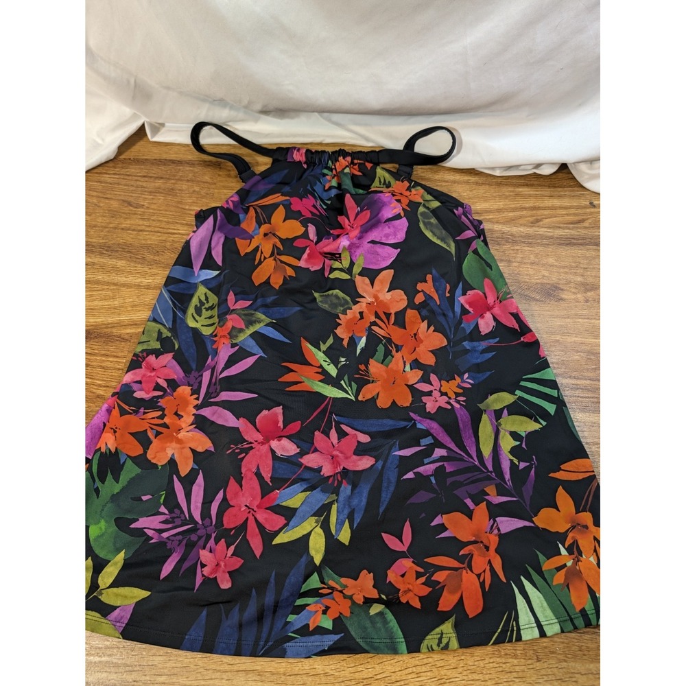 Shape Solver Sport Mimi Flamingo One Piece Swimsuit Dress Size 14 Floral